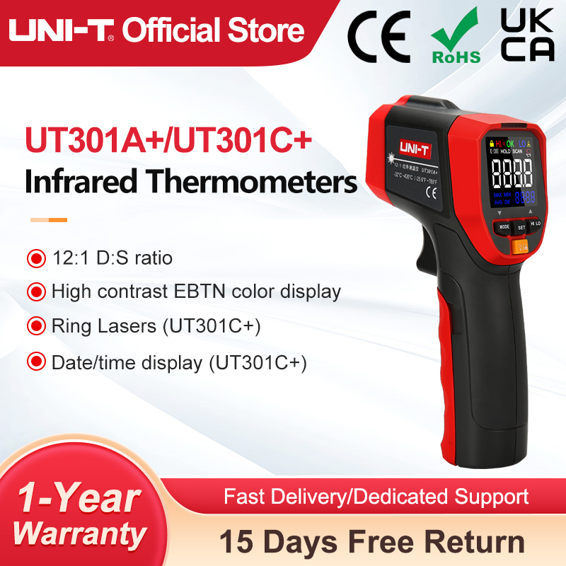 Industrial Laser Blaster - UNI-T UT301A+ UT301C+ Infrared Thermometer Digital