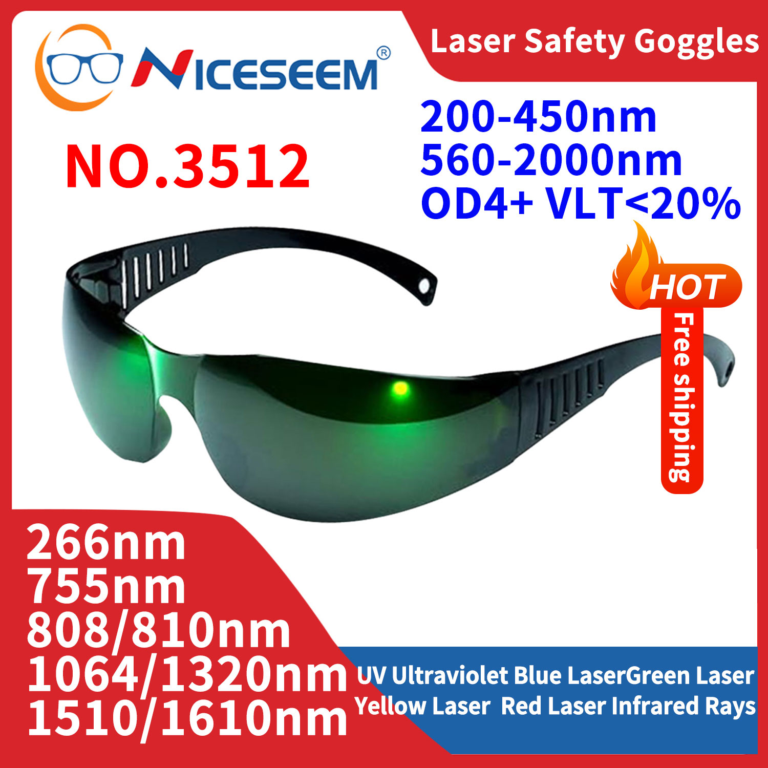 Laser Safety Goggles - Lead Goggles Radiation Glasses Protective Safety