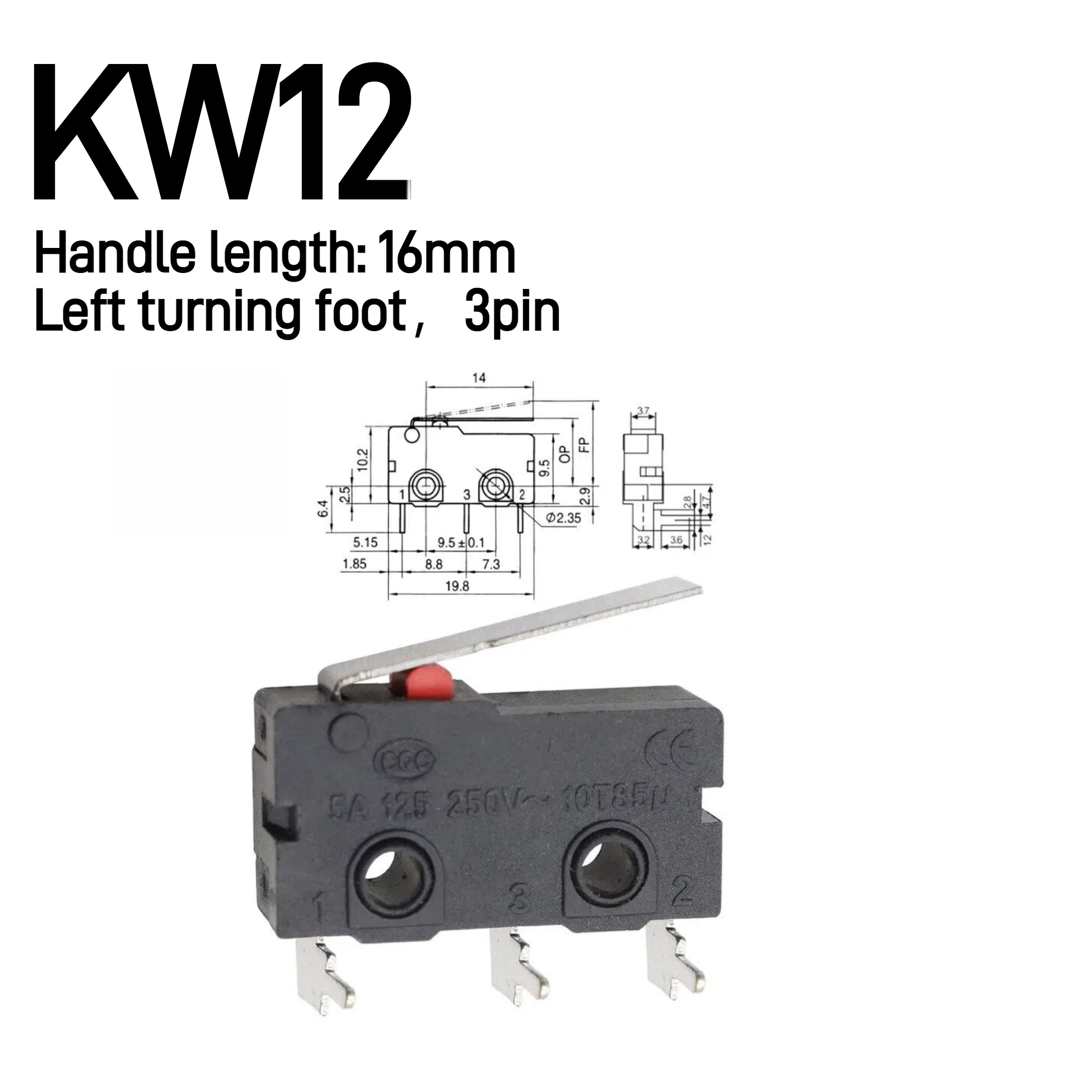 5-10-30pcs 5A 125V250V KW12 Tr - Limit Switch Cnc 评论和价格